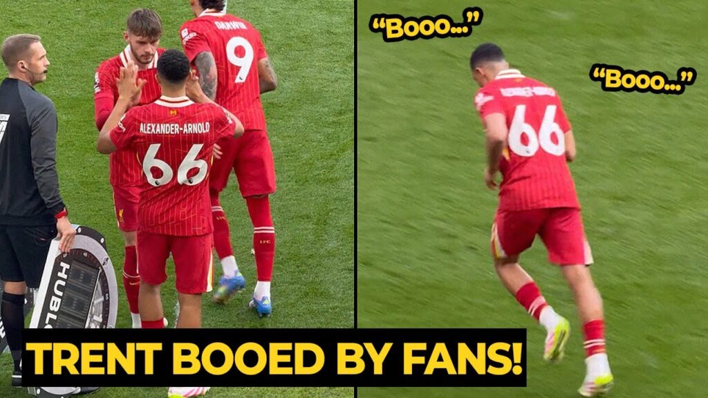 Boos ring around Anfield as Trent Alexander Arnold's name is announced during the game vs Arsenal