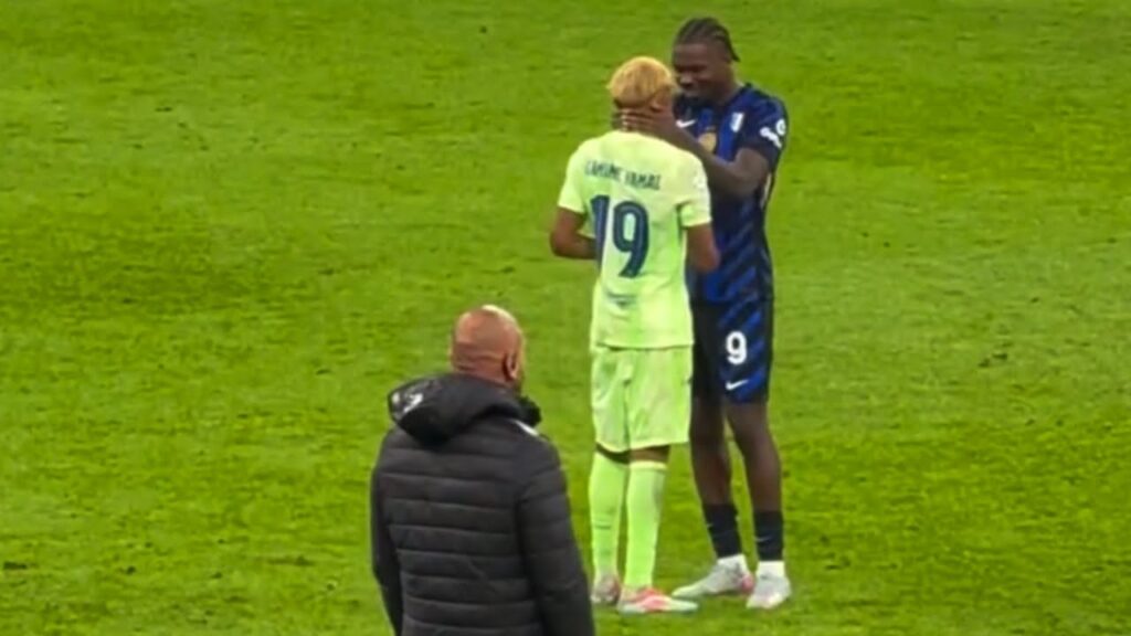 Lamine Yamal Consoled By Marcus Thuram After Elimination From Champions League