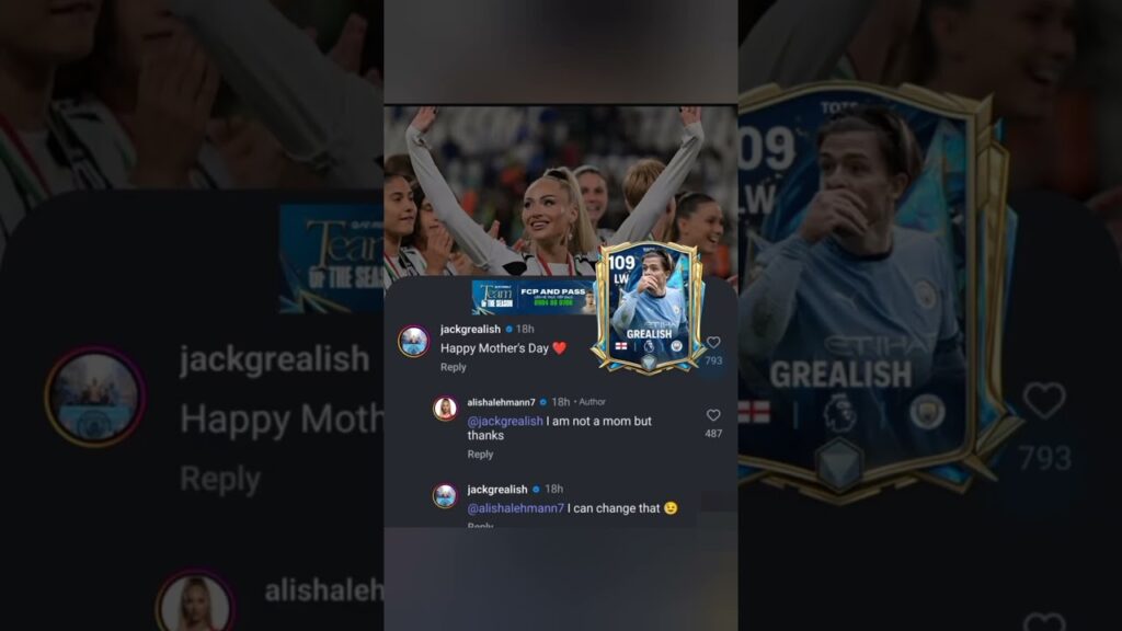 😲Jack Grealish’s Flirty Reply Goes Viral! 😳 Alisha Lehmann’s Hilarious Clapback! ⚽🔥 #grealish
