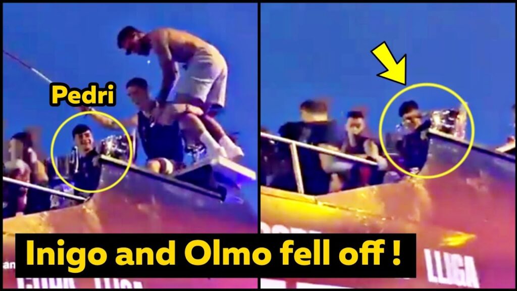 🤣PEDRI Just Stares as Inigo Falls & Takes Olmo With Him During Barcelona Celebration