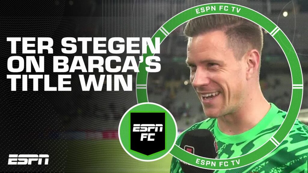 Marc-Andre ter Stegen speaks after Barcelona celebrates LALIGA title | ESPN FC