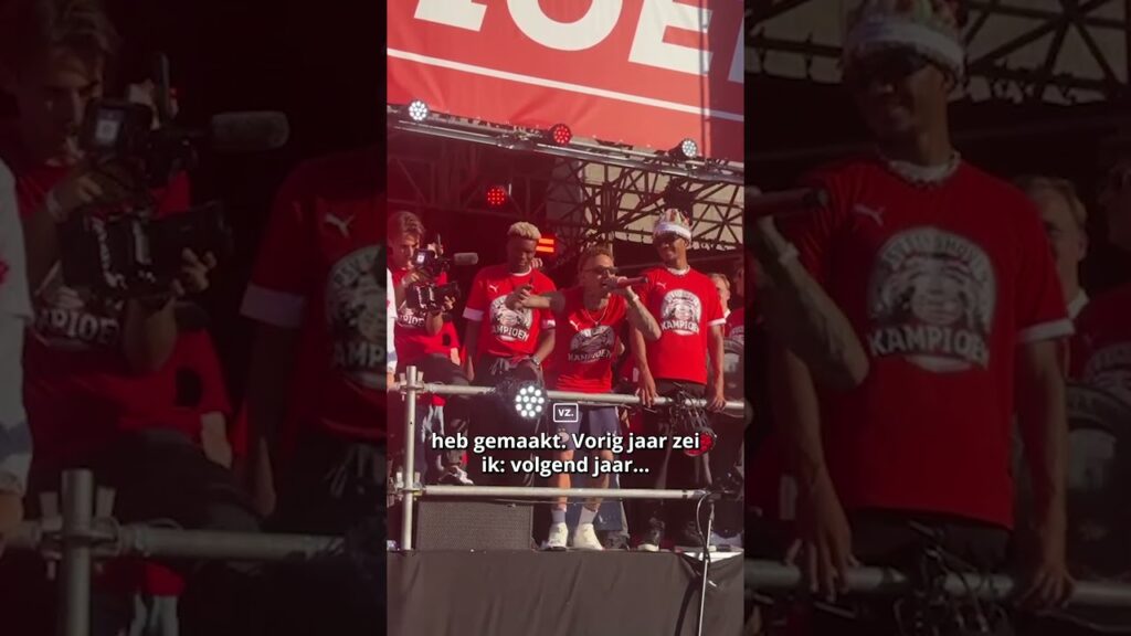 Noa Lang gaat los op de huldiging van PSV 🗣️🔥 #lang #psv #eindhoven