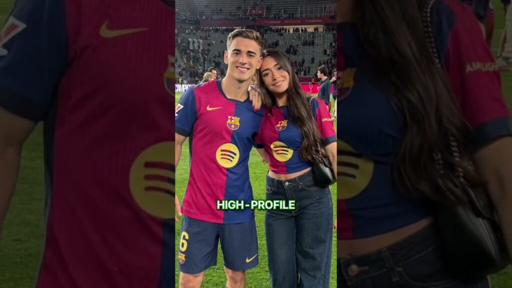 Barcelona star Gavi and his stunning girlfriend pack on the PDA at the club's LaLiga title party