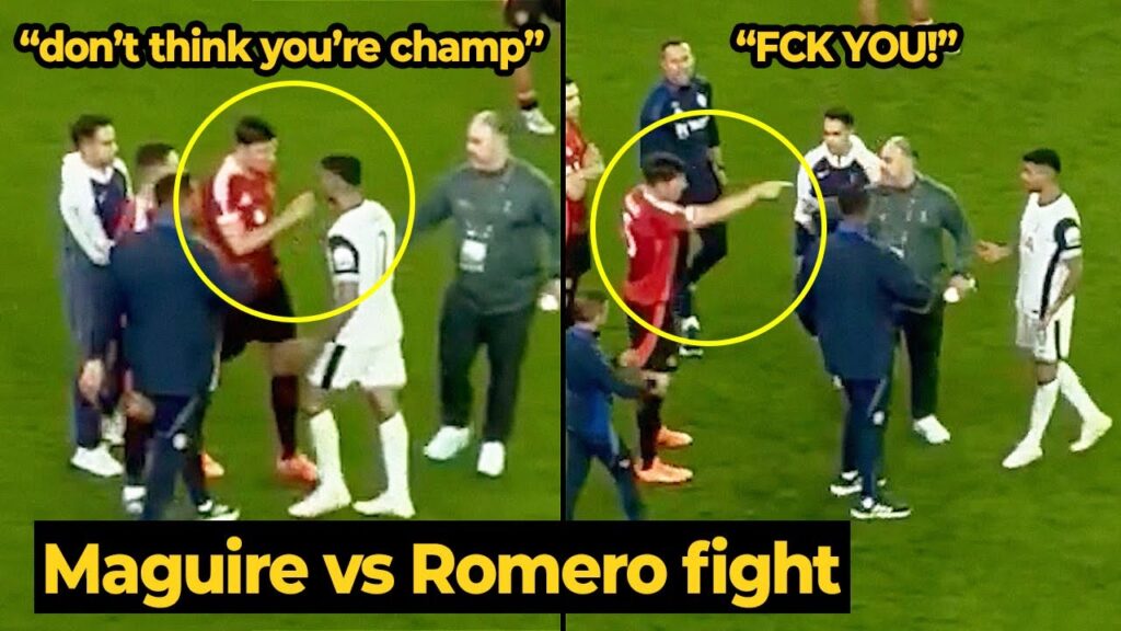 Harry Maguire had to be seperated from Cristian Romero at full time, look what happen...