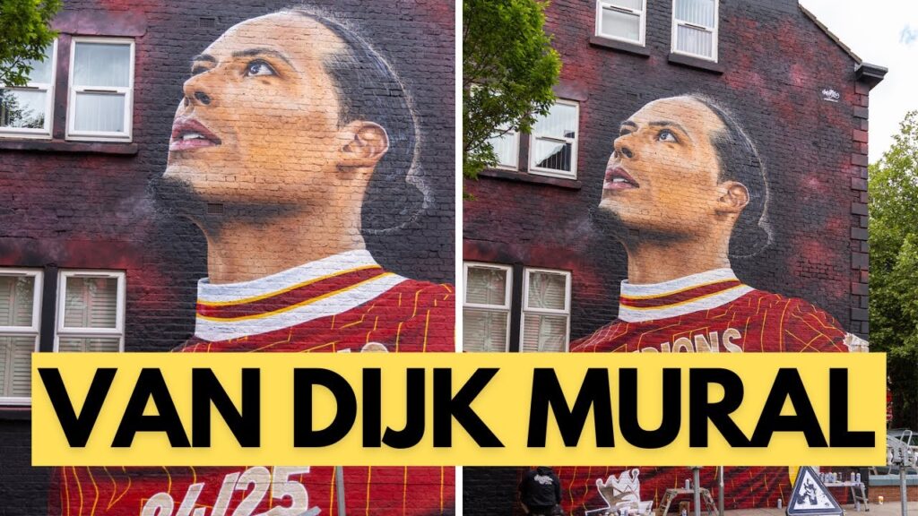 New Virgil Van Dijk Mural at Anfield