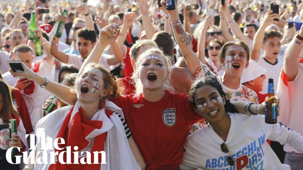 England fans in Hyde Park celebrate Kieran Trippier's goal against Croatia