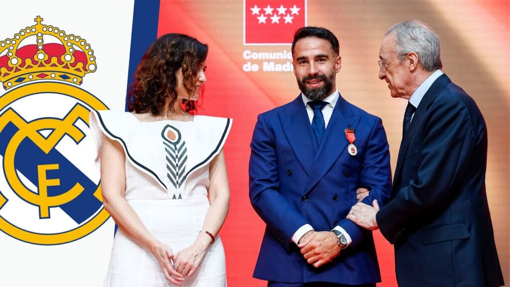 DANI CARVAJAL recibe la Medalla de Oro de Madrid y AYUSO lanza un dardo al Barça