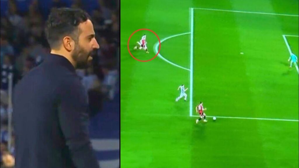 Ruben Amorim's Angry Reaction to Diogo Dalot for not Passing the Ball to Hojlund vs Real Sociedad 😳