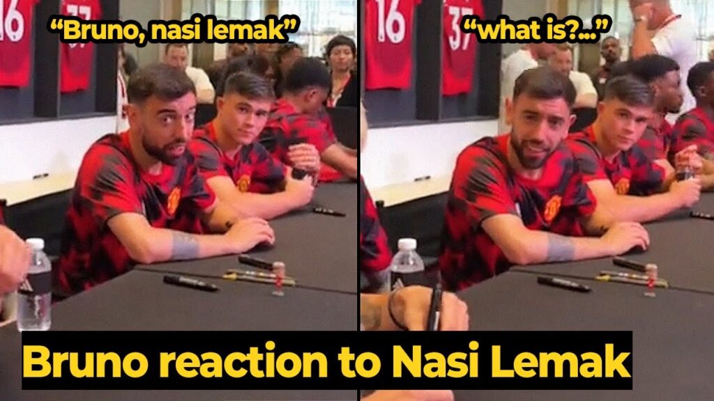 Bruno Fernandes awkward reaction as Malaysian fans asked him about "Nasi Lemak" | Man Utd News