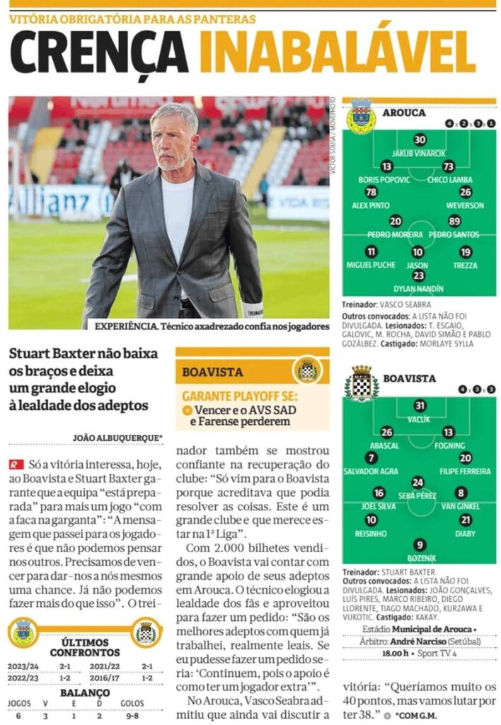 Boavista na imprensa desportiva - 17/05/2025
