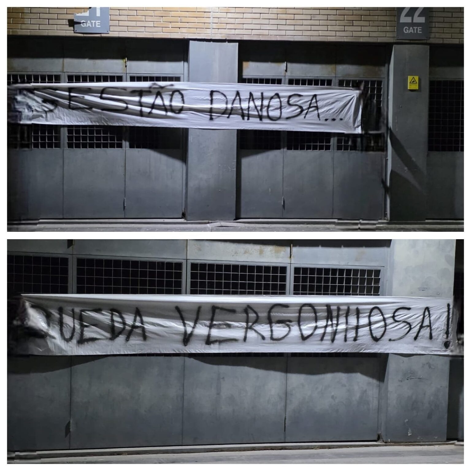 Tarjas de protestos no Bessa