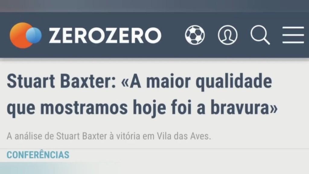 Stuart Baxter: Declarações no final da partida AVS [1-2] Boavista FC