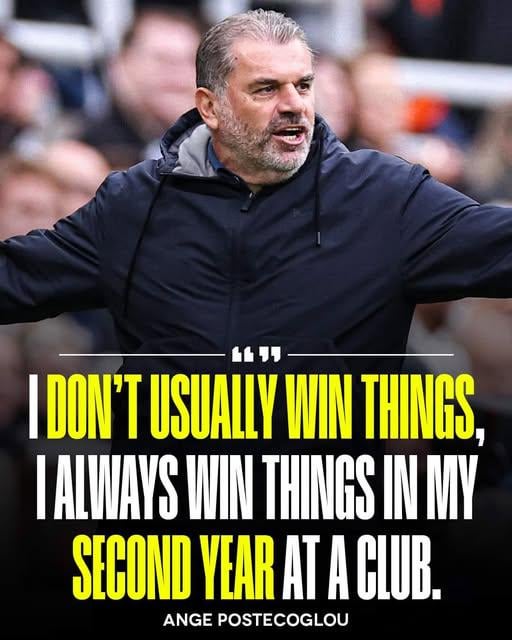 "I always win things in my second year..."