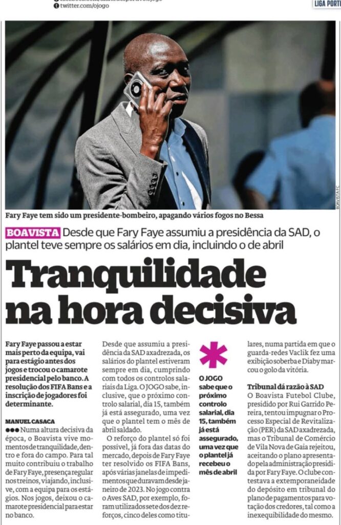 Boavista na imprensa desportiva - 09/05/2025