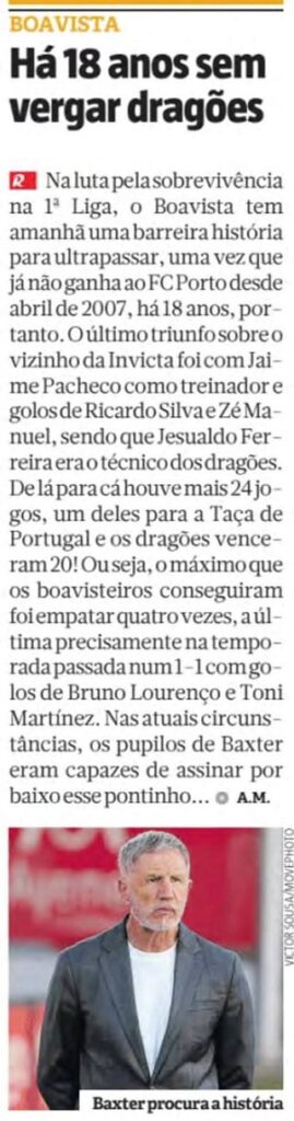 Boavista na imprensa desportiva - 10/05/2025