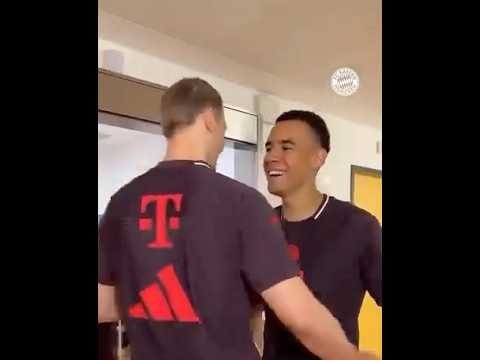 Manuel Neuer, Thomas Müller, Joshua Kimmich and Jamal Musiala together at Bayern medical tests