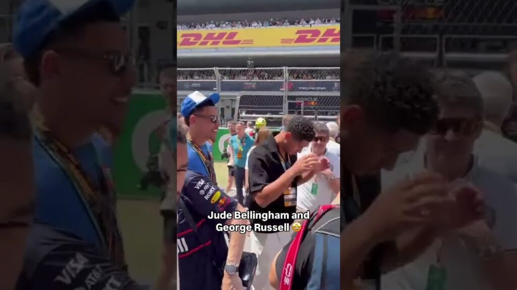 Jude Bellingham and George Russell on the grid for the Spanish Grand Prix!