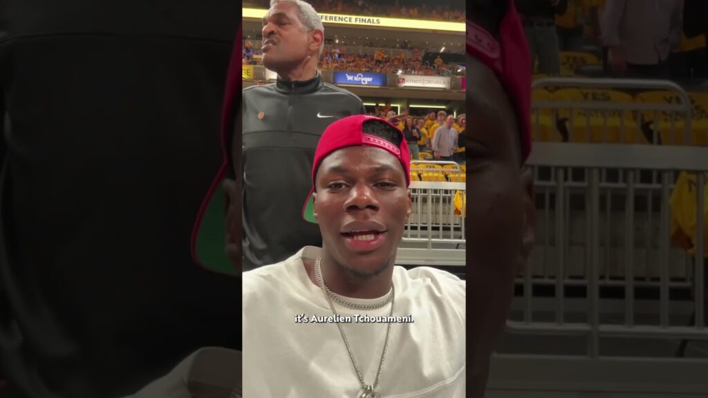 Real Madrid's Aurelien Tchouameni Checking In From Game 4 of Eastern Conference Finals 🤳
