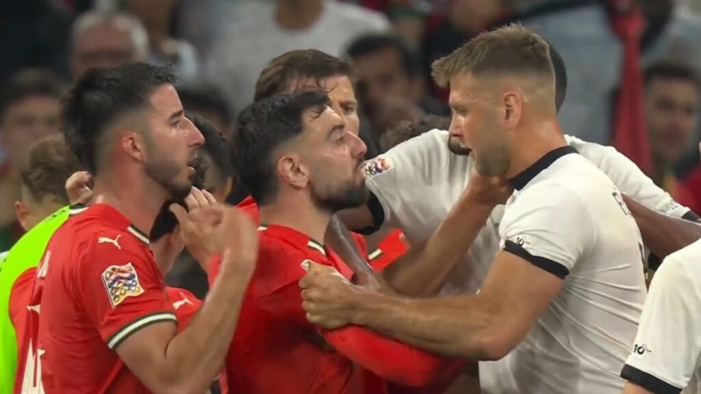 Bruno Fernandes vs Niclas Füllkrug fight, Wirtz pushed Silva, Germany vs Portugal Highlights 2025