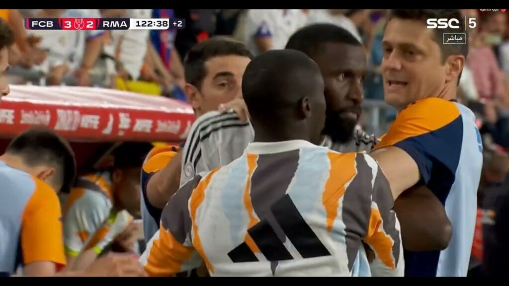 Antonio Rudiger Red Card vs Barcelona - Real Madrid 2-3 Barcelona 26-4-2025 copa del rey final