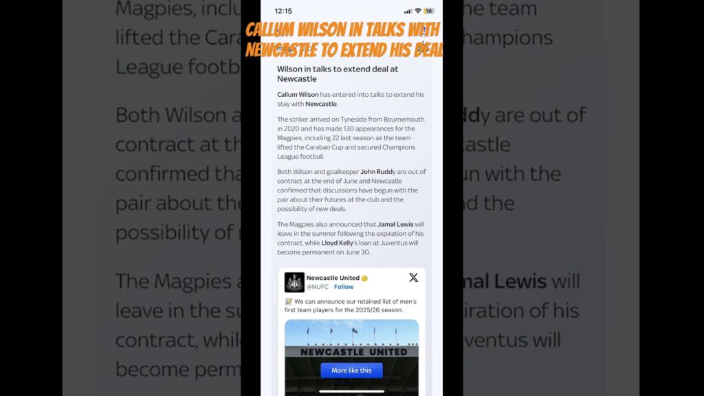 Callum Wilson in talks with Newcastle United to extend his deal #nufc #newcastle #transfernews