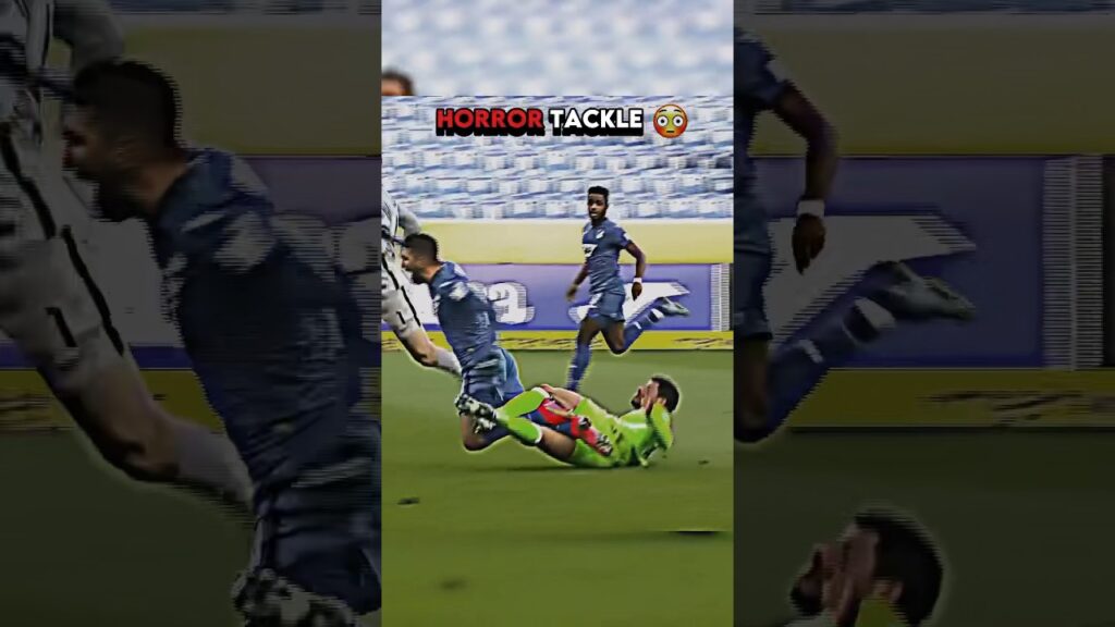 HORROR Tackle in Budesliga Game 😳😨 #shorts #footballshorts #tackles #defender #bundesliga