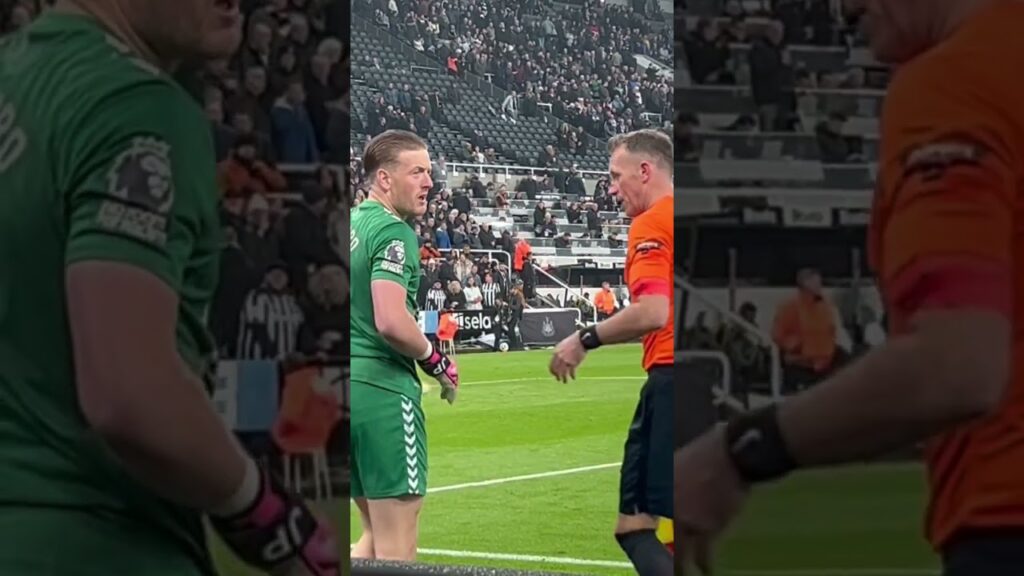Jordan Pickford out for second half. Newcastle United v Everton. Nufc. 2.4.24