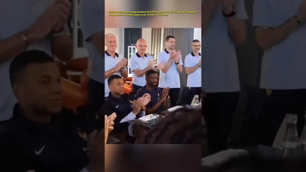 Didier Deschamps congratulates the PSG players for winning the Champions League!