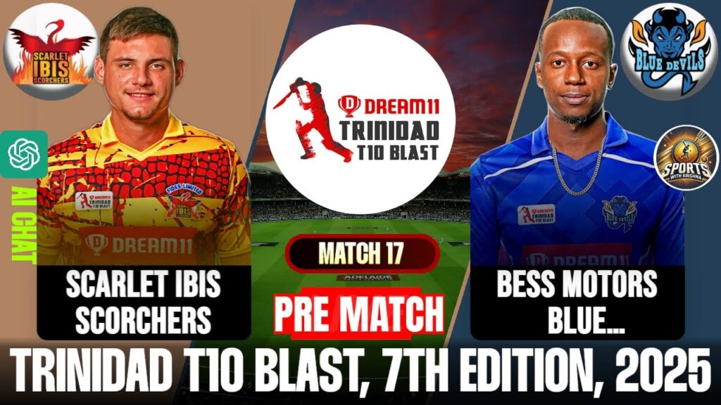 Scarlet Ibis Scorchers vs Bess Motors Blue Devils | Trinidad T10 Blast Live