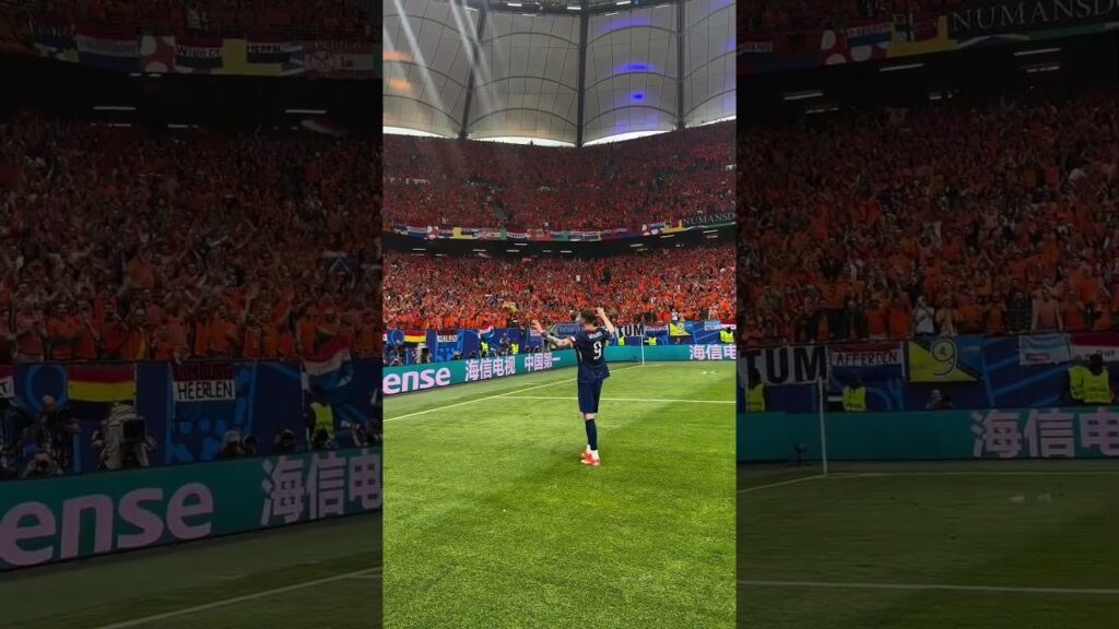 Wout Weghorst sung by Dutch fans after his winning goal against Poland (Euro 2024)