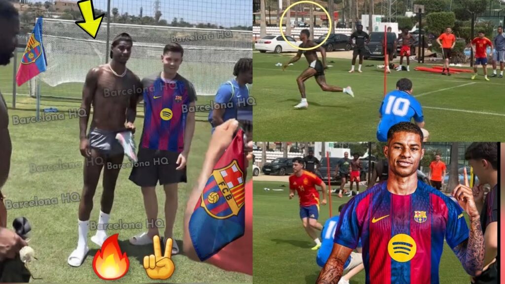 Yes 🔥, Marcus Rashford already ARRIVED in Spain, trains amidst Barcelona transfer as Nico Williams