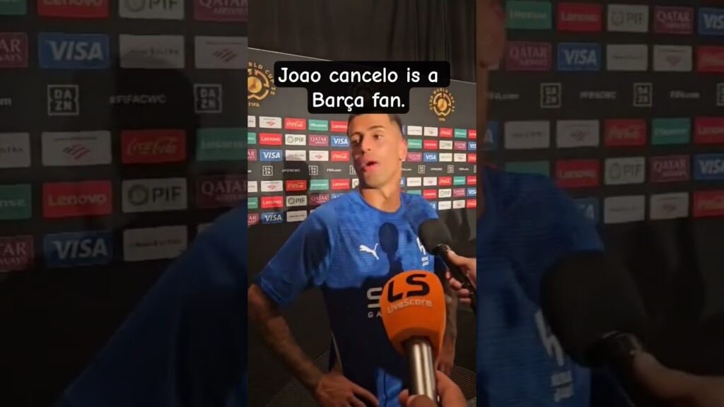 Joao Cancelo is a Barça fan. Video credit to @LiveScoreOfficial