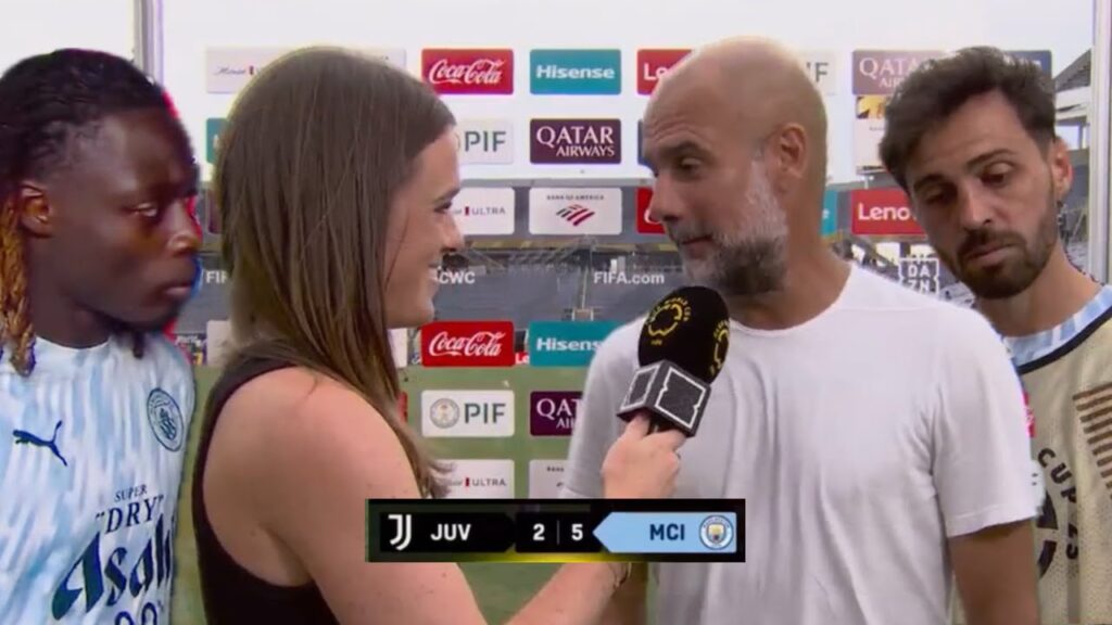 Pep Guardiola, Bernardo Silva & Jeremy Doku Reactions on Manchester City Win vs Juventus