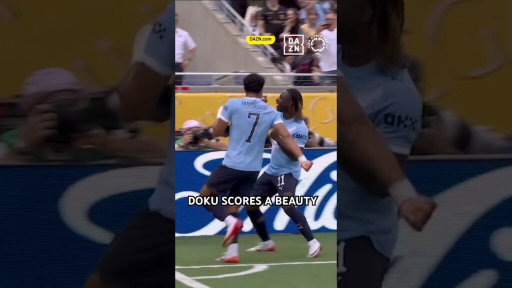 JÉRÉMY DOKU scores a beauty for Man City’s opener 💥