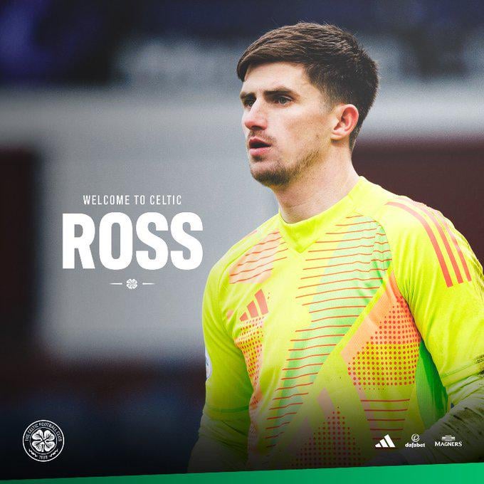 (Celtic FC) CelticFC is delighted to announce that goalkeeper, Ross Doohan, has signed for the club on a three-year deal