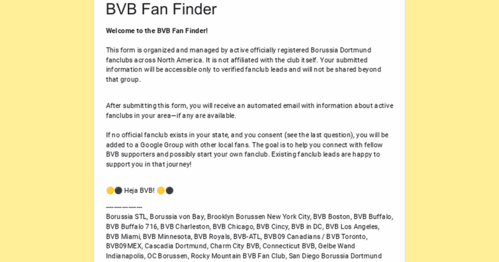 Update: BVB CWC fan coordination + how to connect