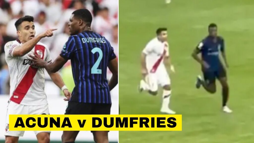 Denzel Dumfries & Marcos Acuna Clash At The End of Inter Milan 2-0 v River Plate