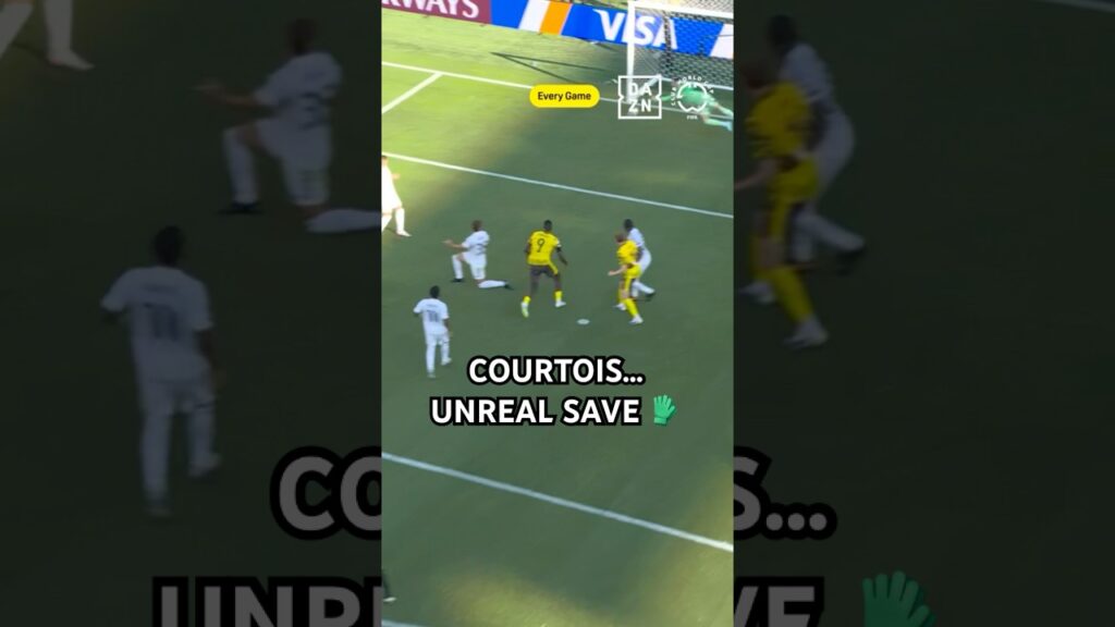 Thibaut Courtois with an UNREAL last-minute save 🤯🙅‍♂️ #fifacwc #fifaclubworldcup #realmadrid