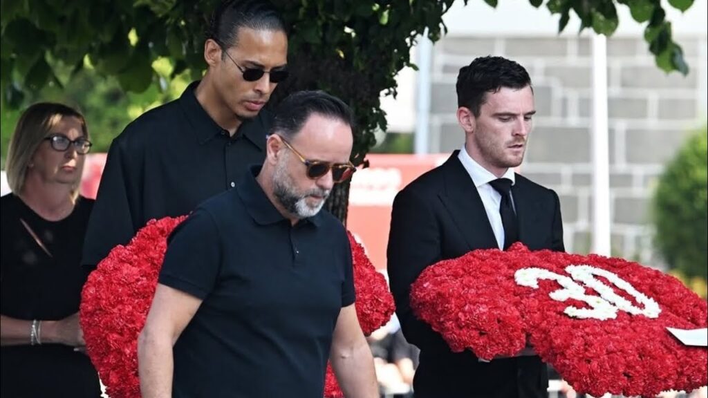 Arne Slot , Van Dijk , Rebertson & Liverpool At Jota Funeral