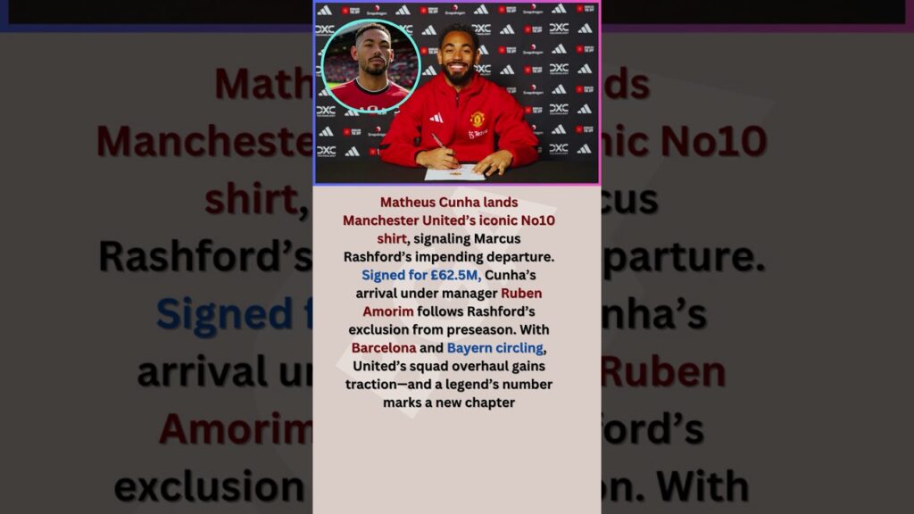 Matheus Cunha lands Manchester United’s iconic No10 shirt, signaling Marcus Rashford’s