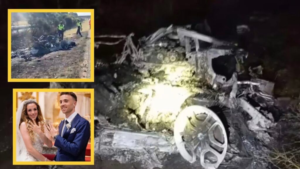REAL VIDEO FOOTAGE of Diogo Jota's Lamborghini car BURNING after CRASH in Spain Raod 💔