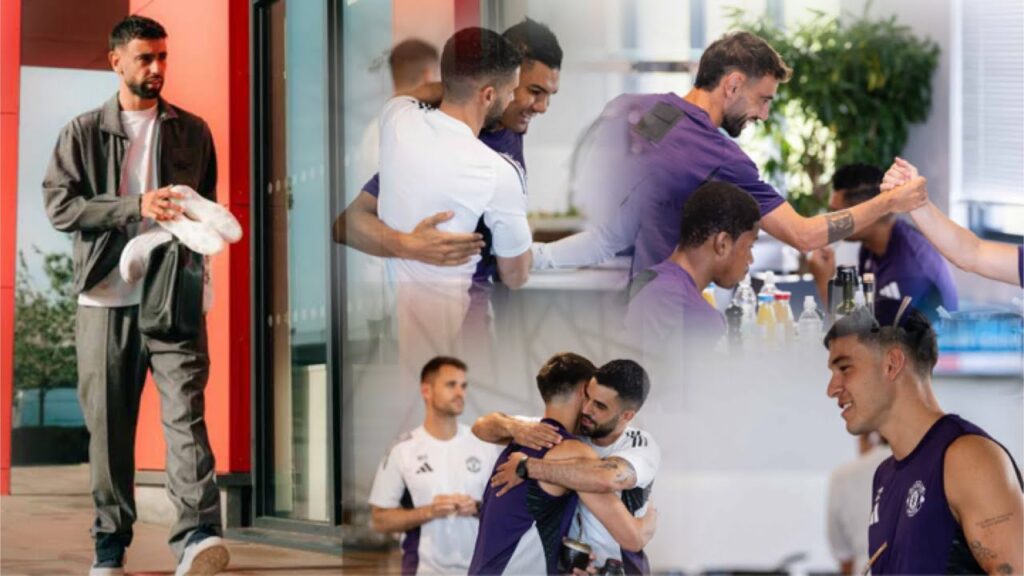 Yes😃! Bruno Fernandes is BACK! Hojlund, Dalot, Casemiro, Ugarte, Bruno meets Cunha at Carrington.