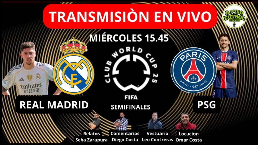 REAL MADRID vs PSG (SEMIFINALES) MUNDIAL DE CLUBES EN VIVO #realmadrid #psg #realmadridfc
