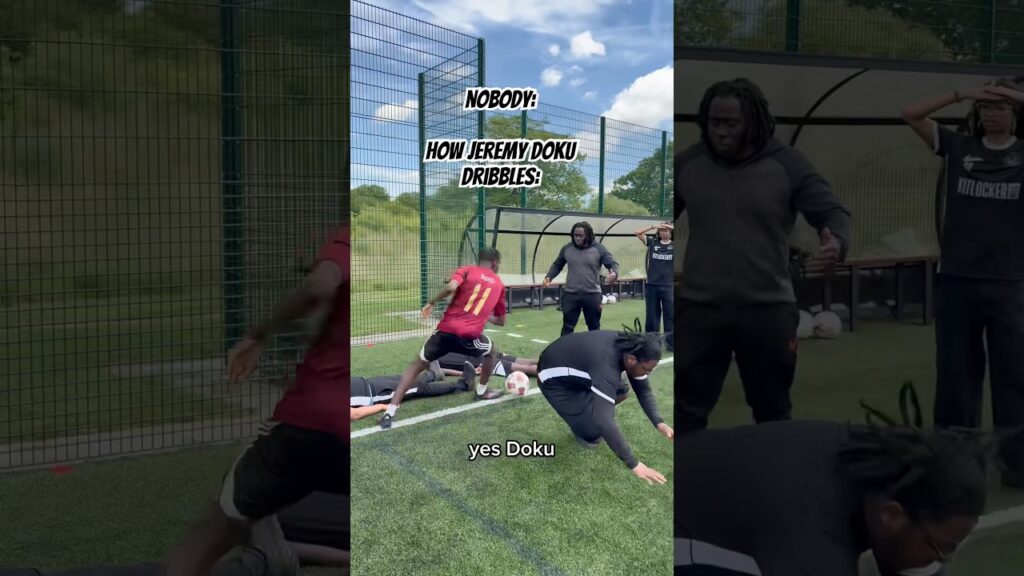 How Jeremy Doku DRIBBLES… #football #funny #soccer #footballshorts