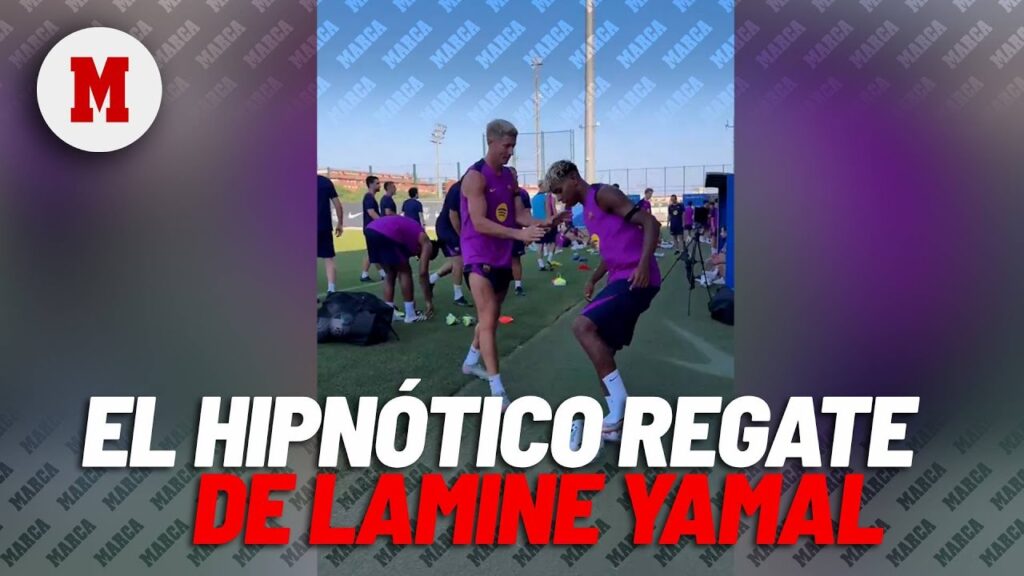El hipnótico regate de Lamine a Gavi y Lewandowski: ¿Pero cómo hiciste eso, chaval? I MARCA