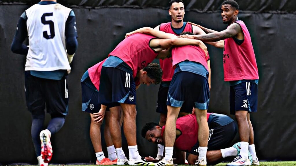 Arsenal Training Today,/Pre-season Training Zubimendi,Martinelli,Odegaard,Saka,Raya