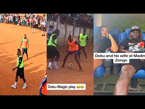 Manchester city player Jeremy Doku in Ghana 🇬🇭 homeland and playing football ⚽️ with local team 👏