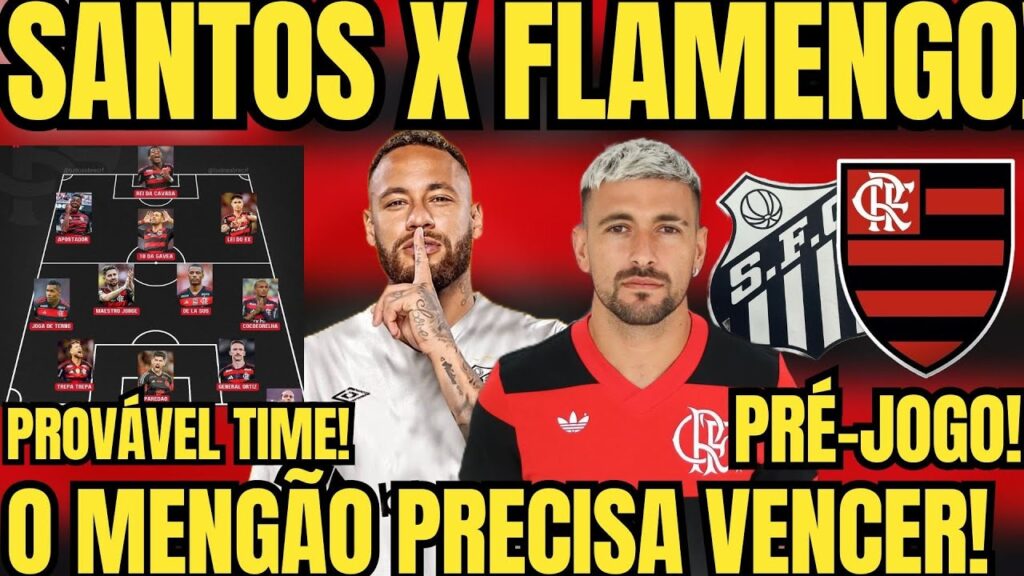 🚨PRÉ-JOGO: SANTOS X FLAMENGO PELO CAMPEONATO BRASILEIRO! PROVÁVEL TIME DO MENGÃO!