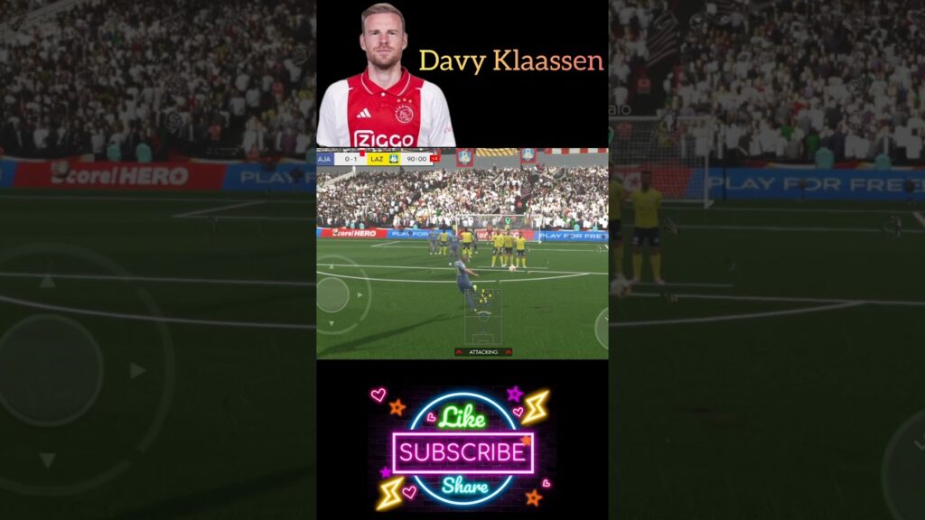 Davy Klaassen Free Kick Goal DLS 25 ( Scenario Match ) #dlstrickyshot #klaasen #shorts #trending