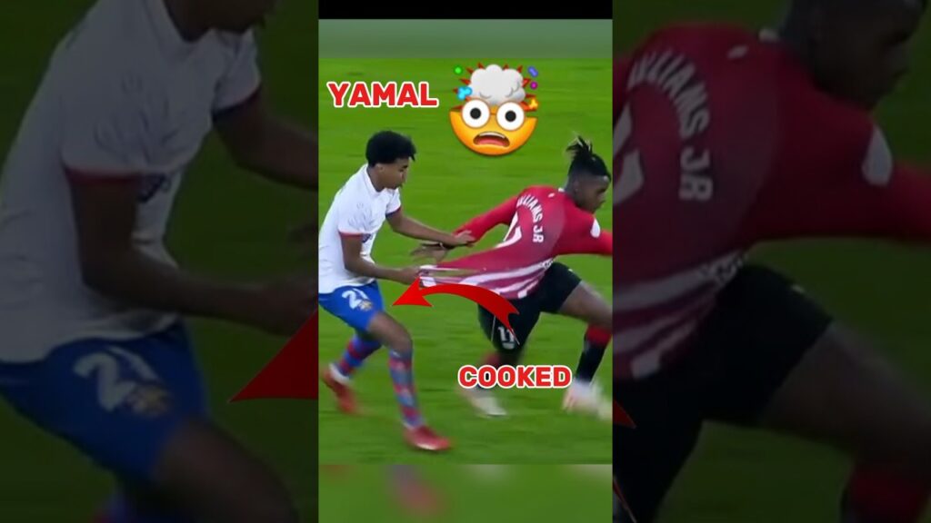 Lamine Yamal got cooked by Nico Williams #football #football #laliga #lamineyamal #nicowilliams